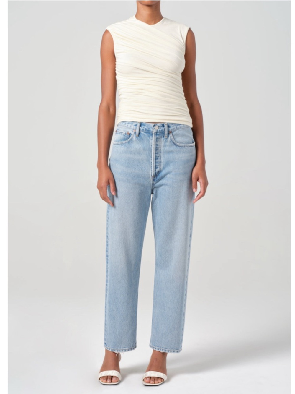 Agolde 90’s Crop Mid-Rise Loose Straight Women’s Light Denim Wash Jeans Size 29